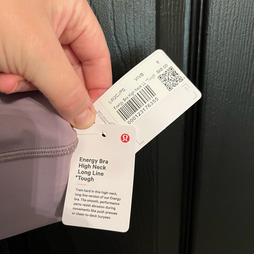 NWT Lululemon High Neck Energy Bra Size 8 - Picture 2 of 3